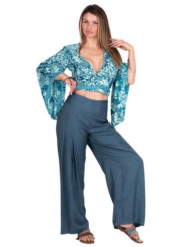 Boho style wide sleeve top