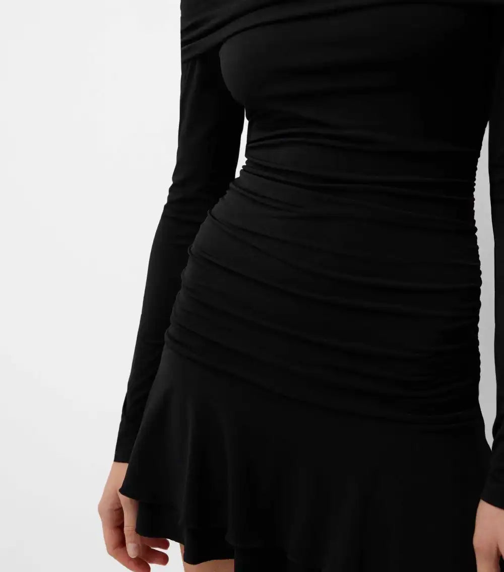 Bandeau style elastic mini dress