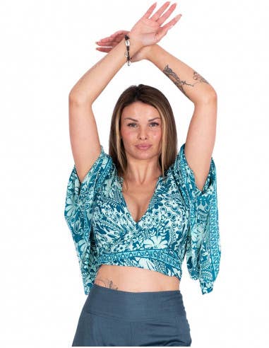 Boho style wide sleeve top