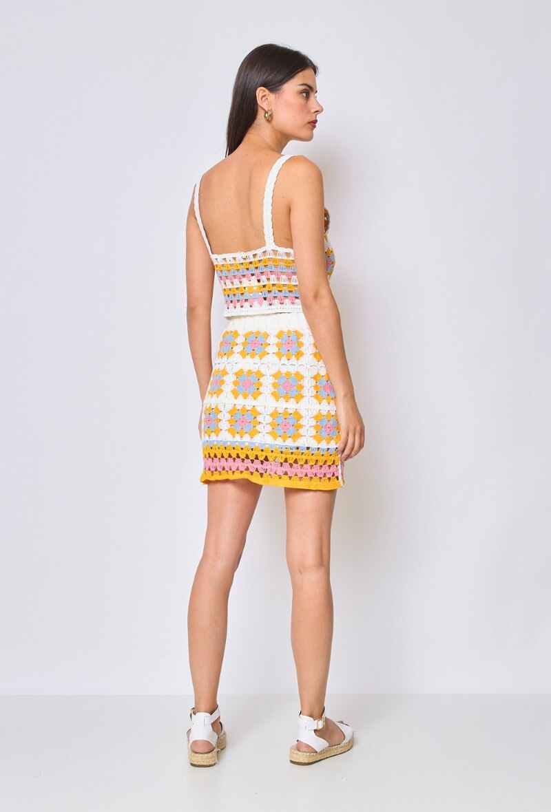Crochet top skirt set