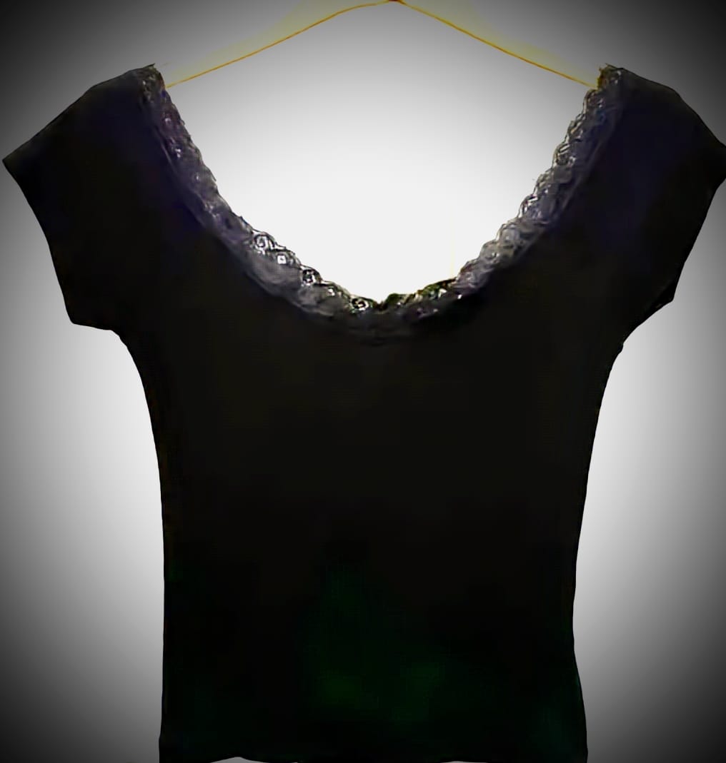 Boat neck Lace trimmed top