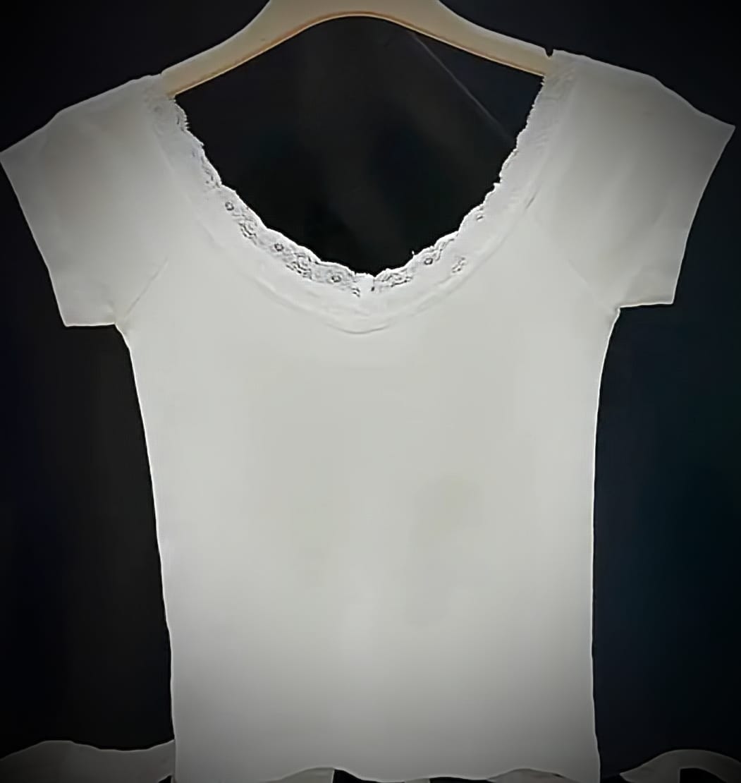 Boat neck Lace trimmed top