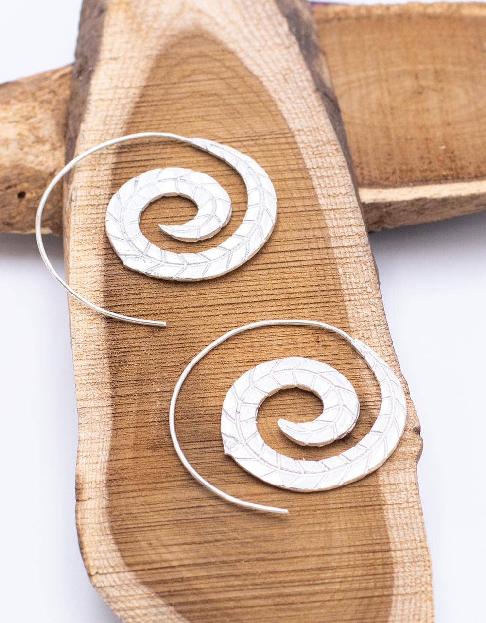 Silver ethnic look earrings