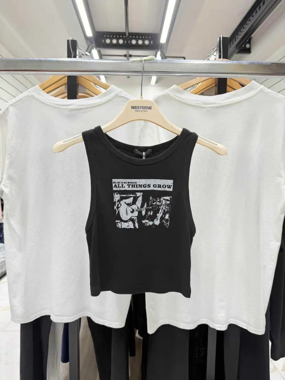 Tank top with graphic guitar print