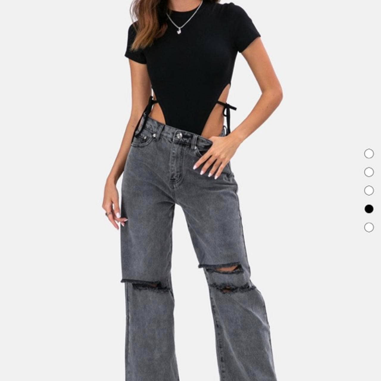 Ribbed top with side ties