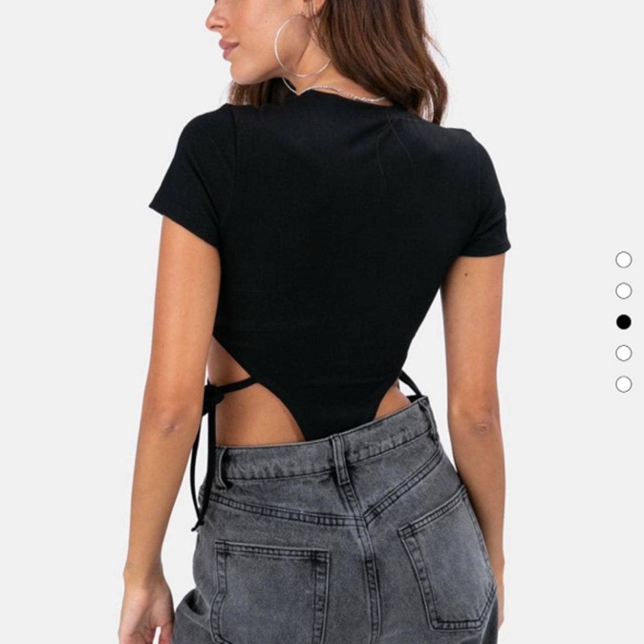 Ribbed top with side ties