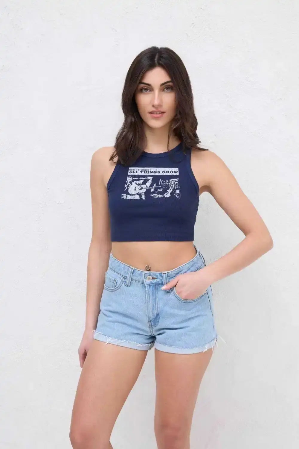 Tank top with graphic guitar print