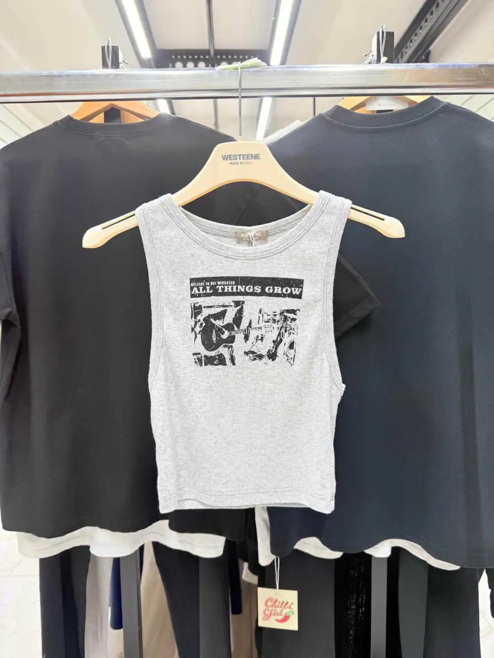 Tank top with graphic guitar print