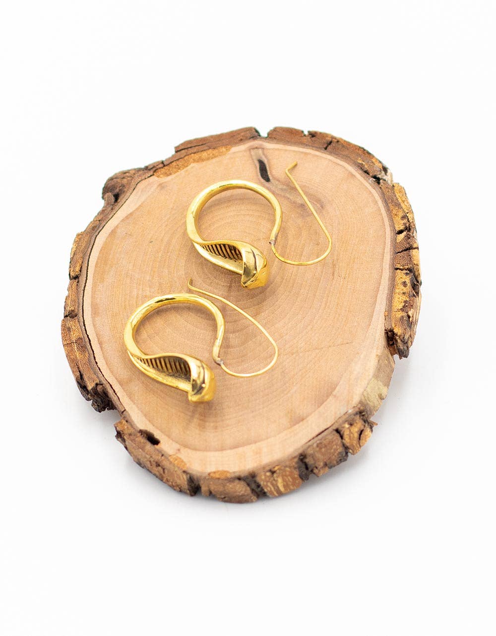 Handmade snake-shaped earrings