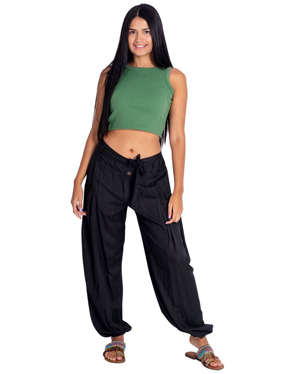 Harem pants with bow