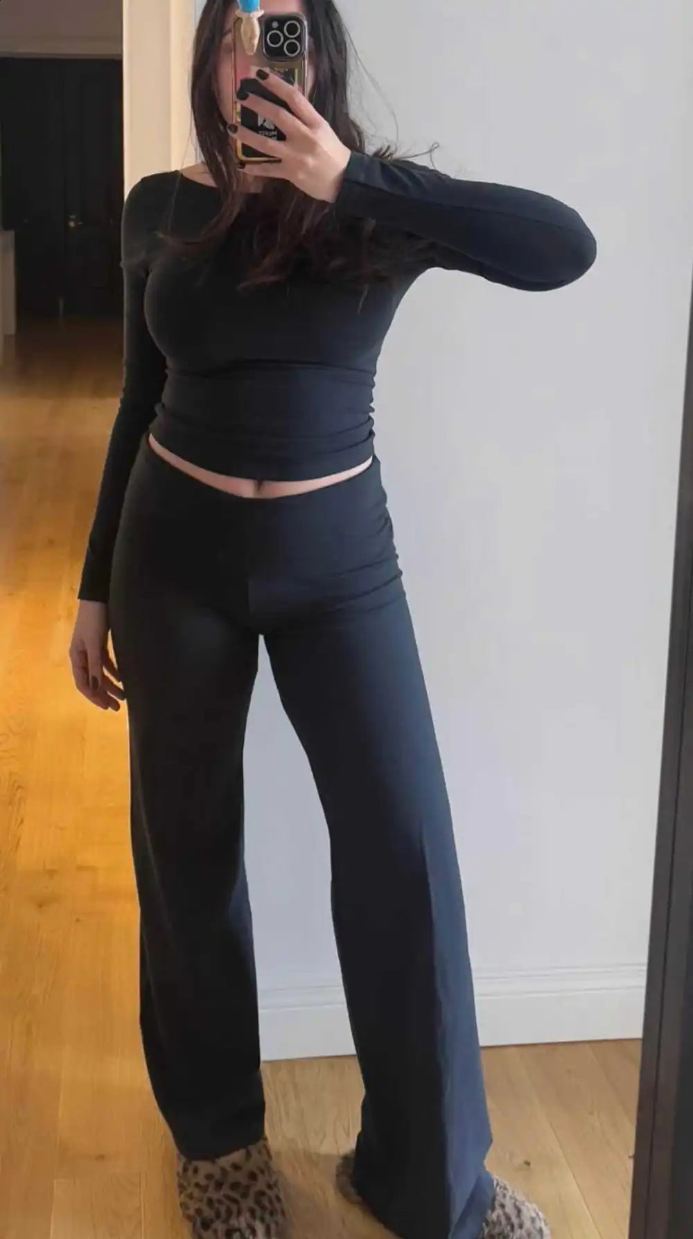 Wide leg cotton pants