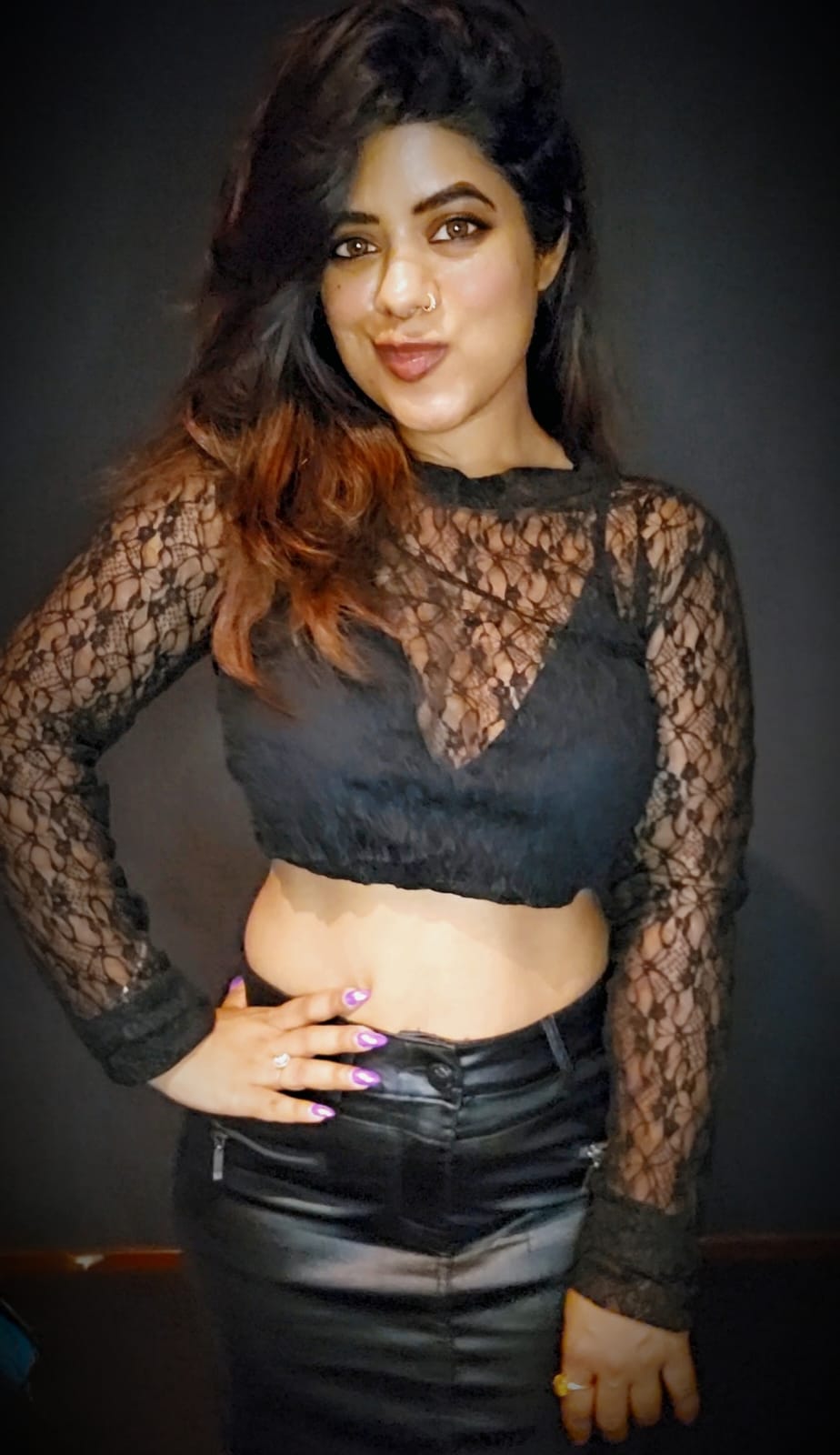 Lace Detail Top with attached Bralette