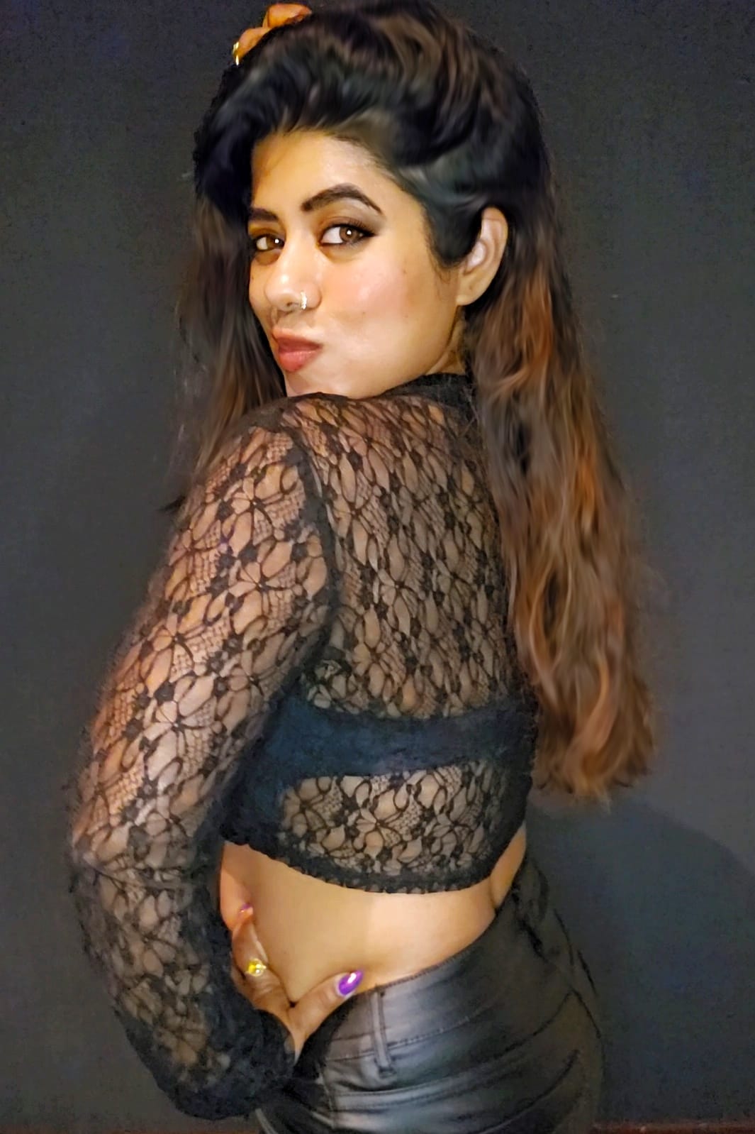 Lace Detail Top with attached Bralette