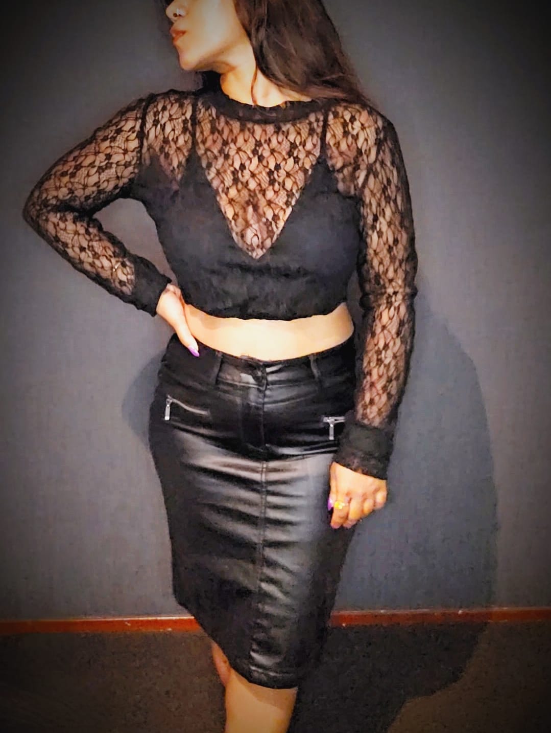 Lace Detail Top with attached Bralette