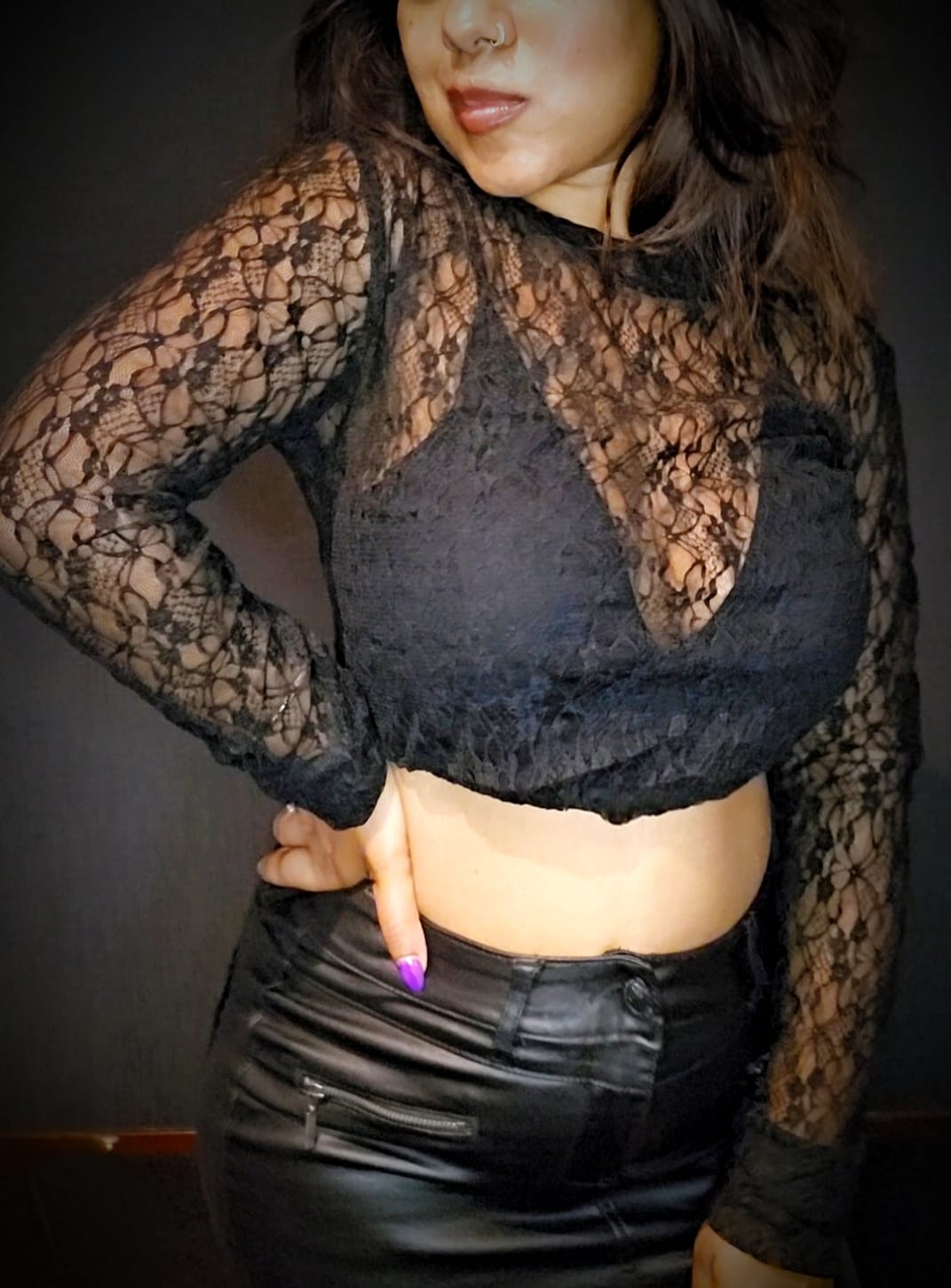 Lace Detail Top with attached Bralette