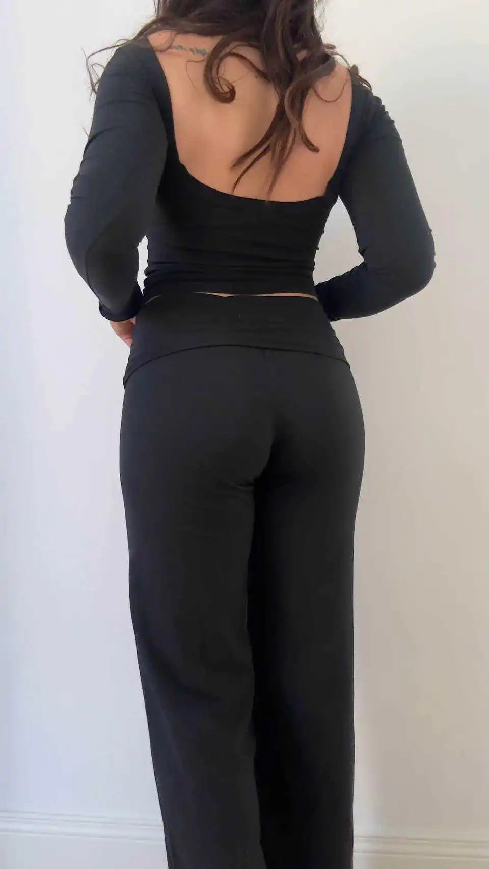 Wide leg cotton pants