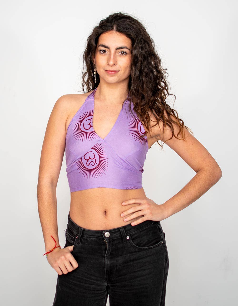 Lilac short ethnic look top
