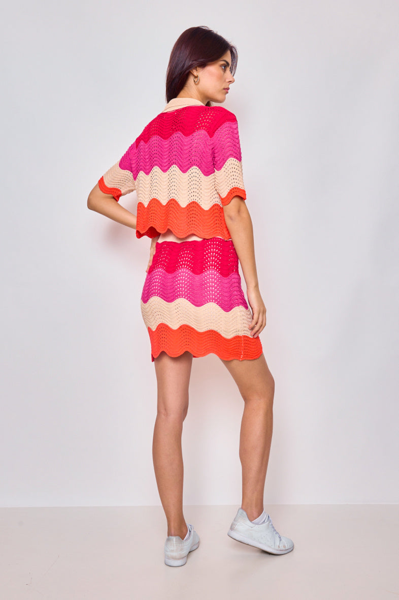 Striped knit skirt 