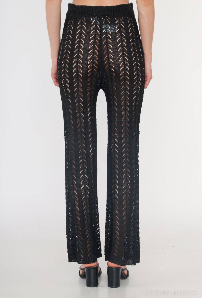 Black lace trousers
