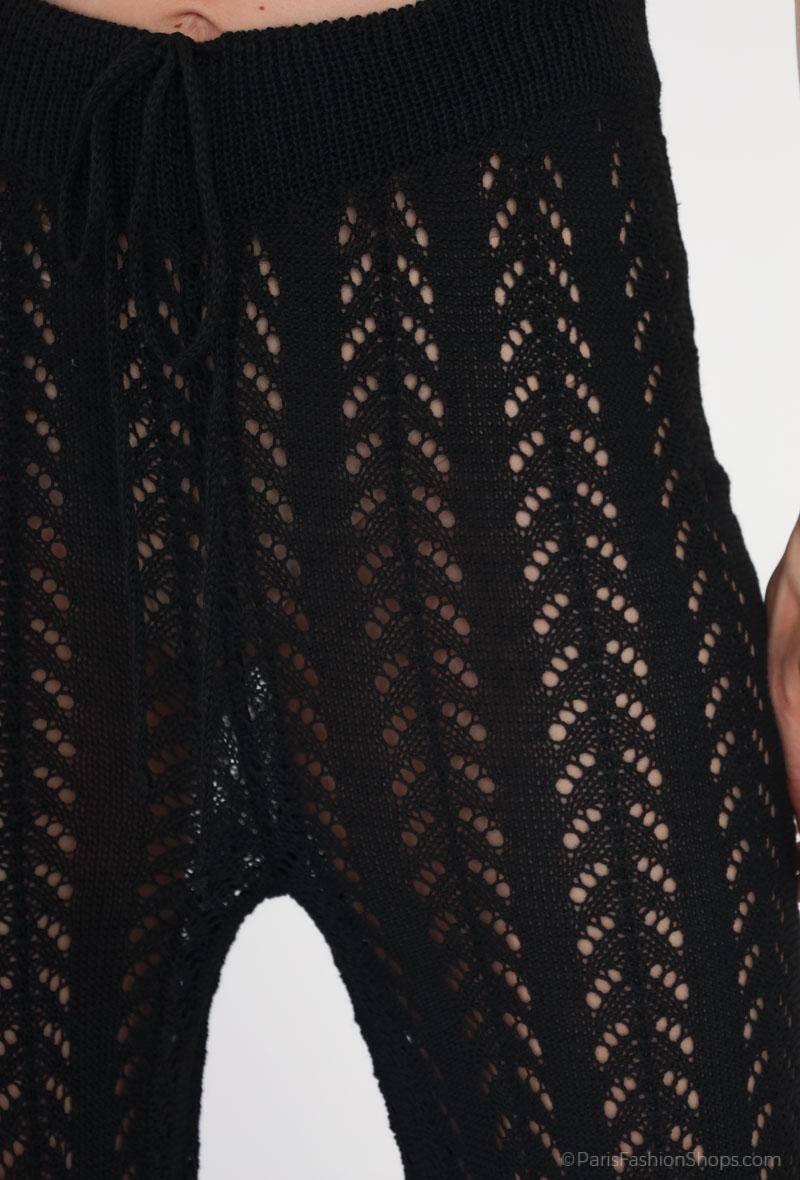 Black lace trousers