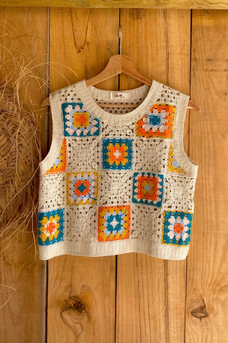 Patchwork crochet top