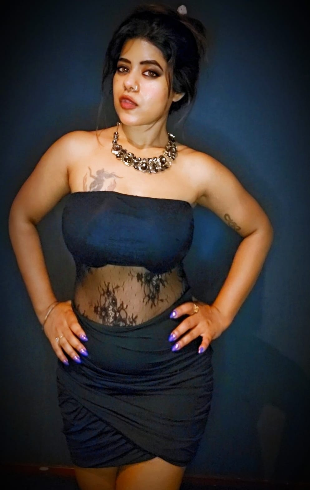 Stretchy bandeau style Lace bodysuit