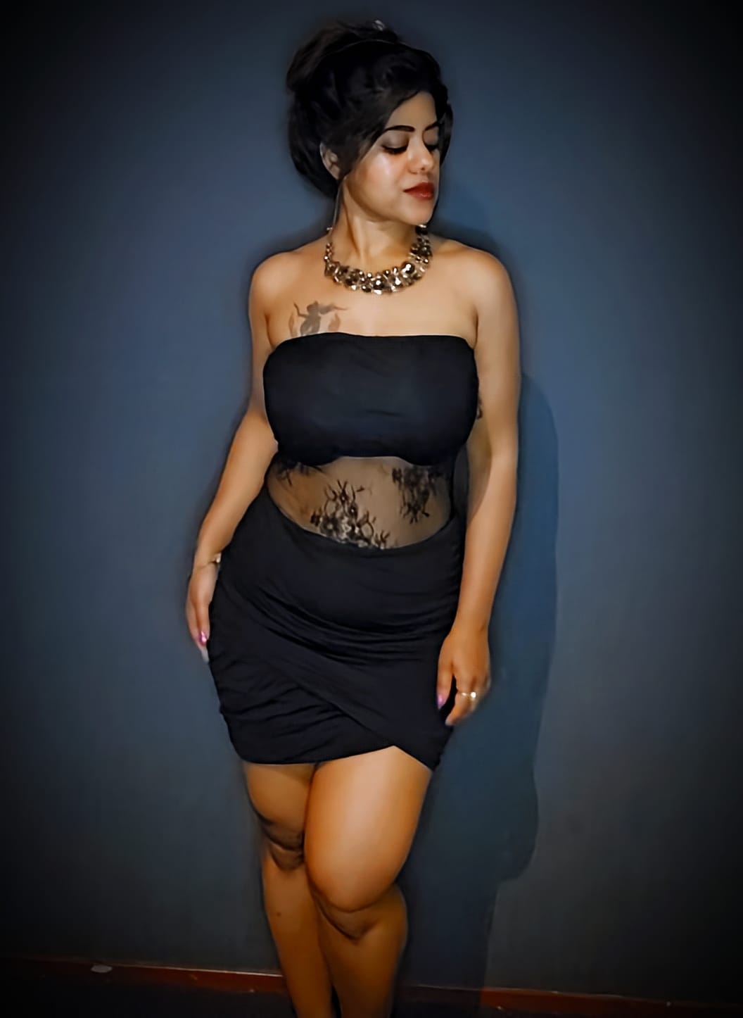 Stretchy bandeau style Lace bodysuit