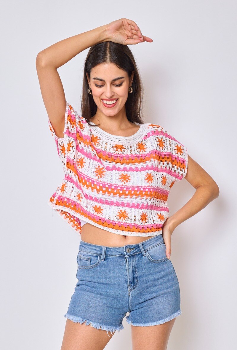 Crochet flower top