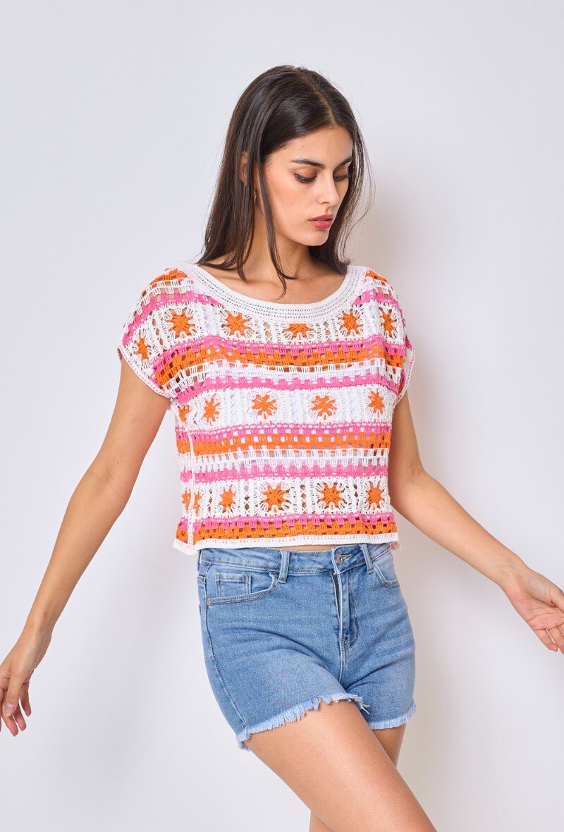 Crochet flower top