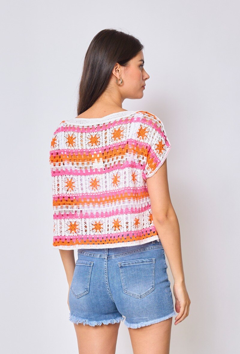 Crochet flower top