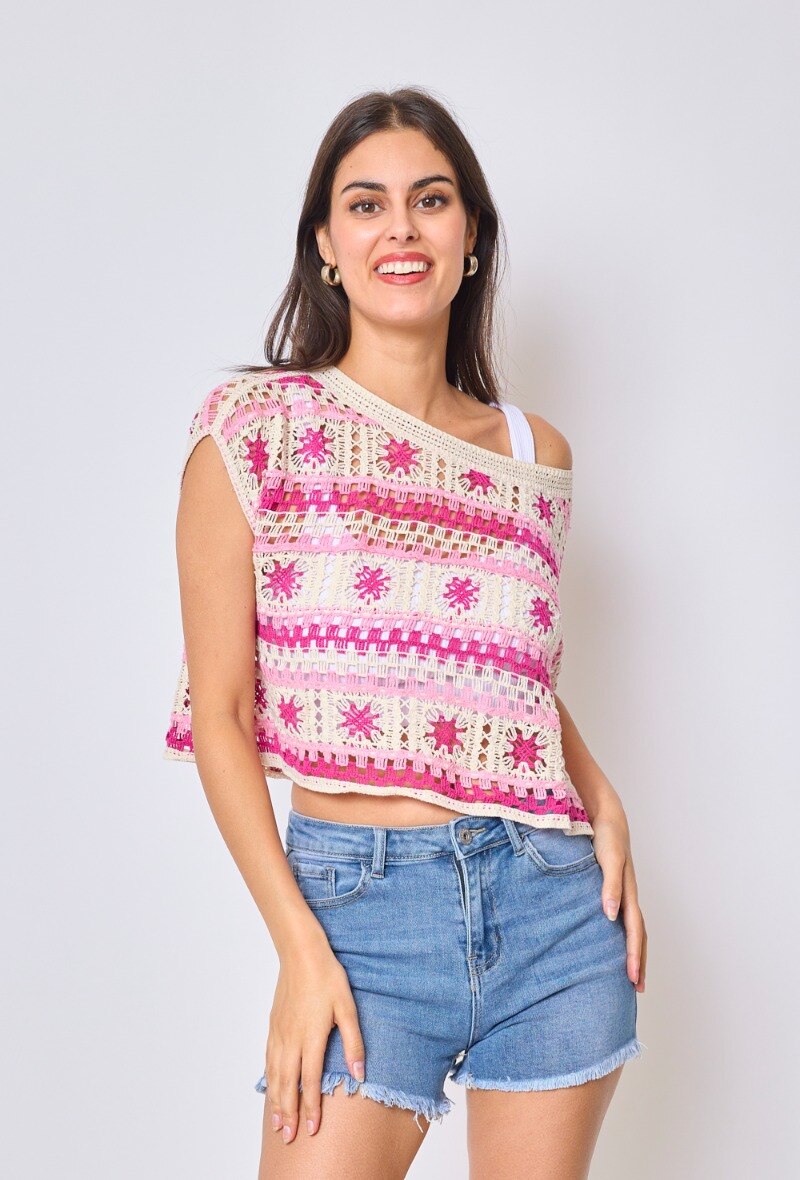 Crochet flower top