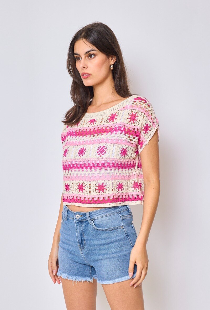 Crochet flower top