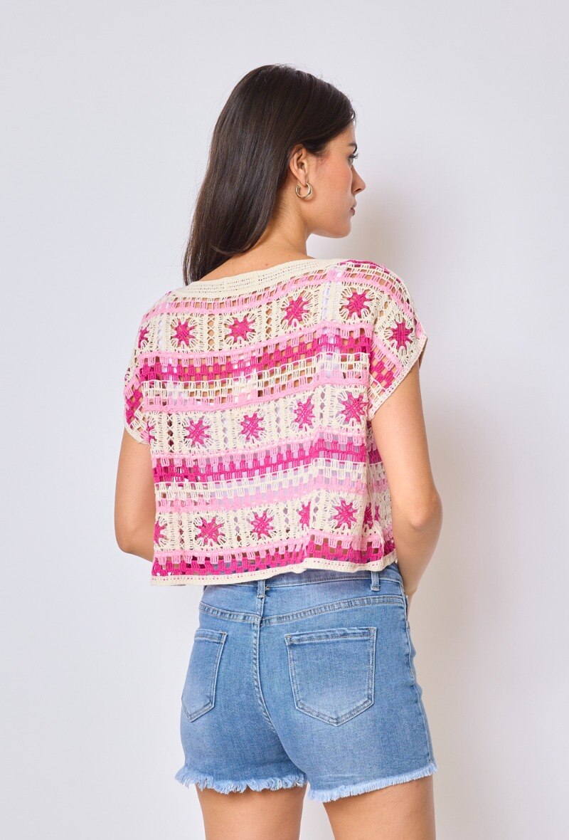 Crochet flower top