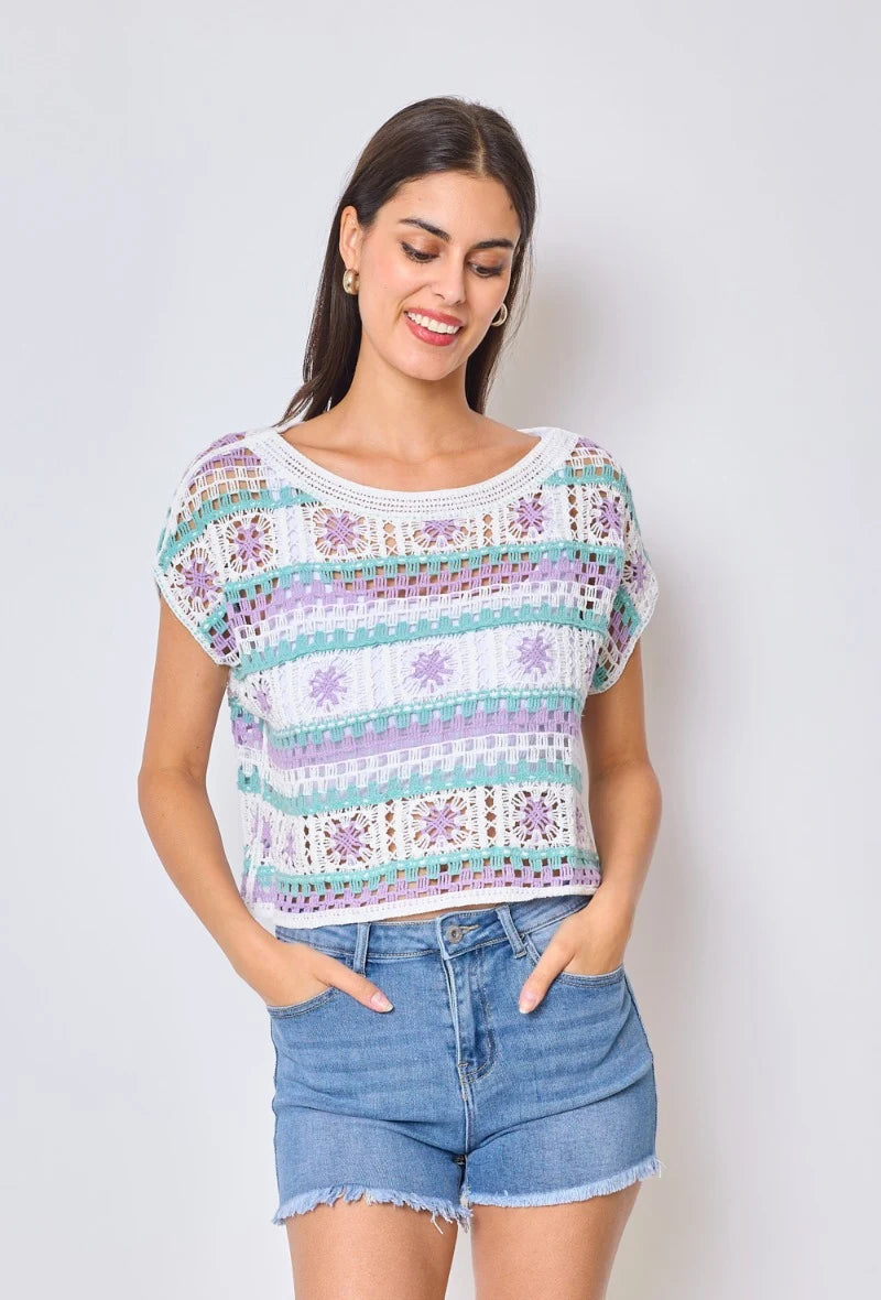 Crochet flower top